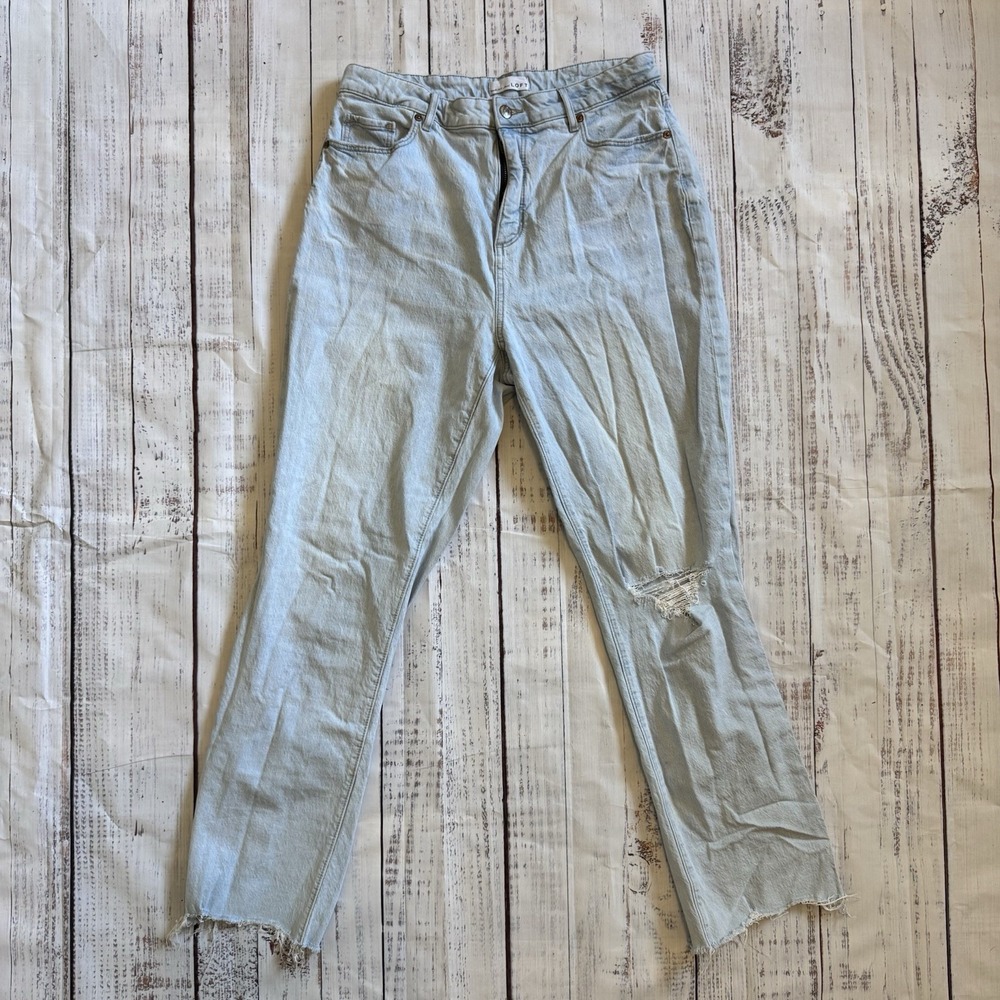 The Loft The Curvy Straight Jeans Size 30/10 In Light Blue Wash